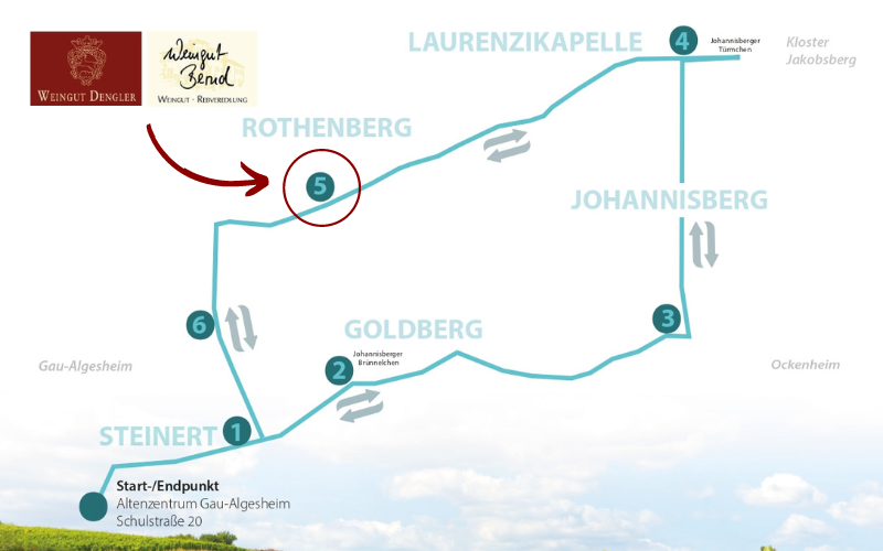 Gau Algesheimer Lagenweinwanderung 2023 Route Weingut Bernd und Weingut Dengler